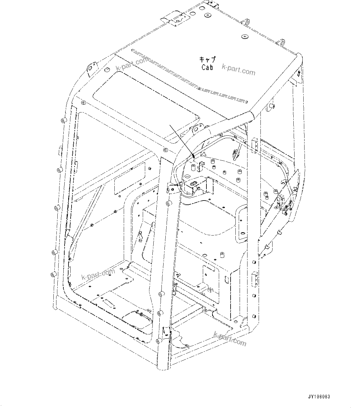 Komatsu parts book diagram for PC25MR-5 S/N 26001-UP: CAB, BAND(#26001-)