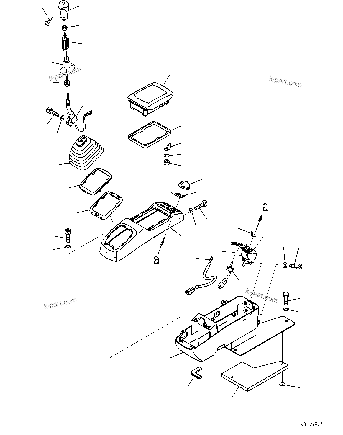 Komatsu parts book diagram for PC25MR-5 S/N 26001-UP: CAB, FLOOR, CONSOLE, R.H. (WITH ARM CRANE)(#26001-)