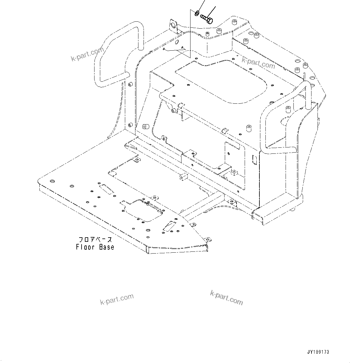 Komatsu parts book diagram for PC25MR-5 S/N 26001-UP: CAB, BLIND PARTS(#26001-)