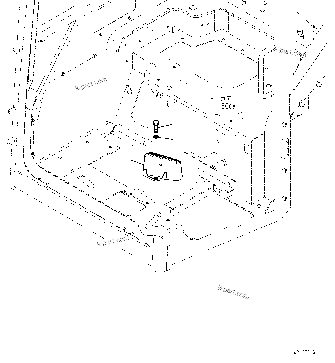 Komatsu parts book diagram for PC25MR-5 S/N 26001-UP: CAB, FOOTREST(#26001-)