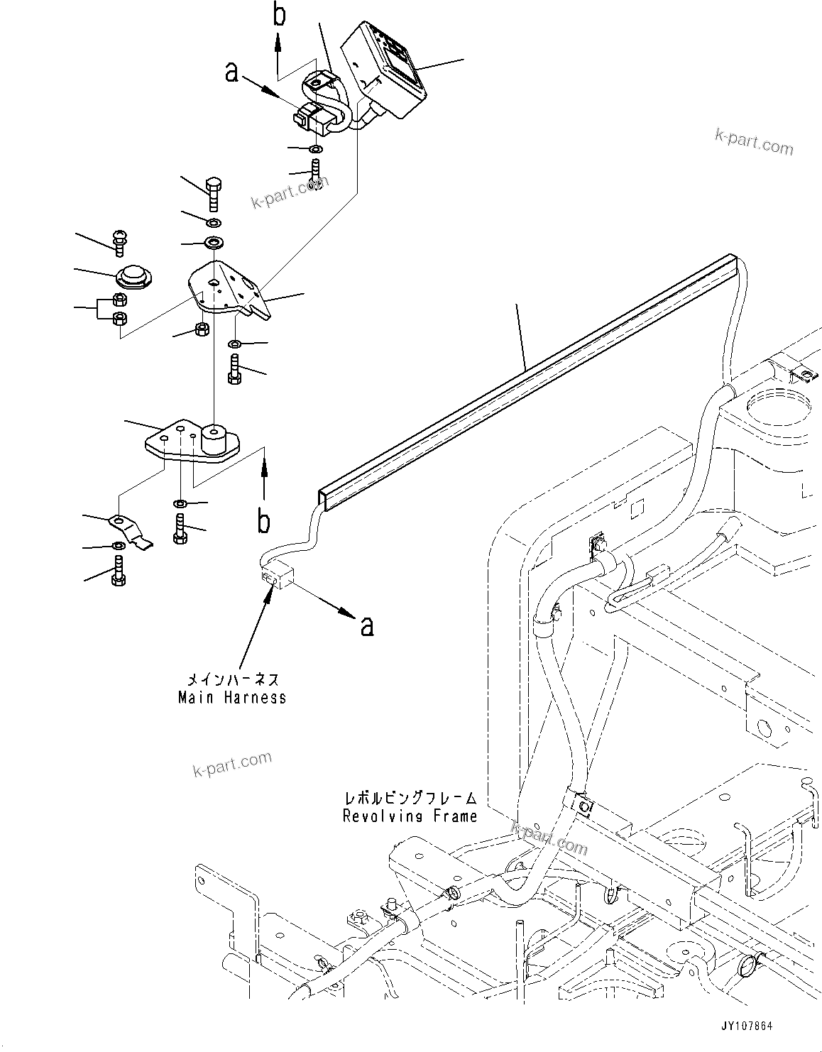Komatsu parts book diagram for PC25MR-5 S/N 26001-UP: CAB, MONITOR(#26001-)