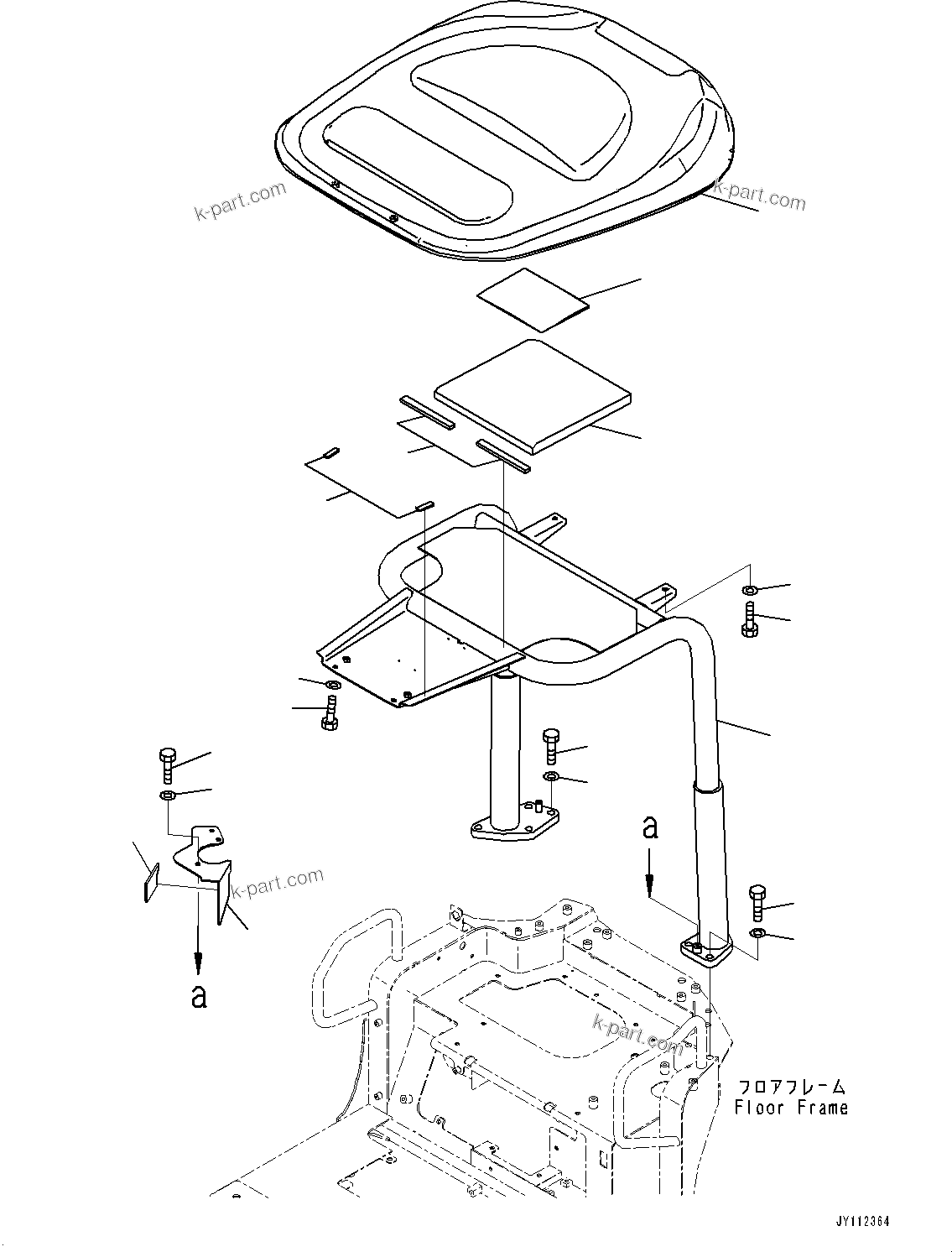 Komatsu parts book diagram for PC25MR-5 S/N 26001-UP: CANOPY, (#26001-)