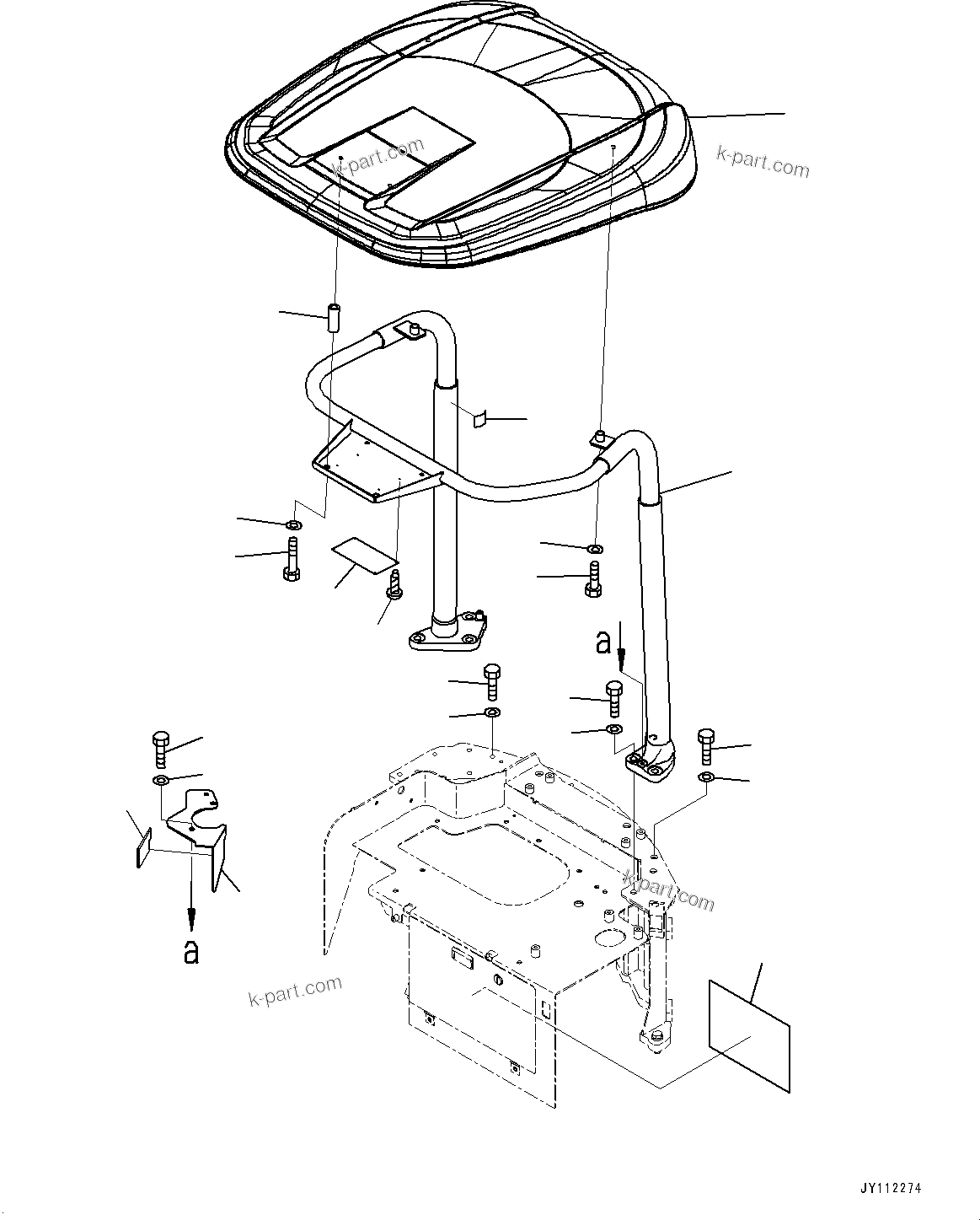 Komatsu parts book diagram for PC25MR-5 S/N 26001-UP: CANOPY, (WITH PLASTIC TOP CANOPY)(#26001-)