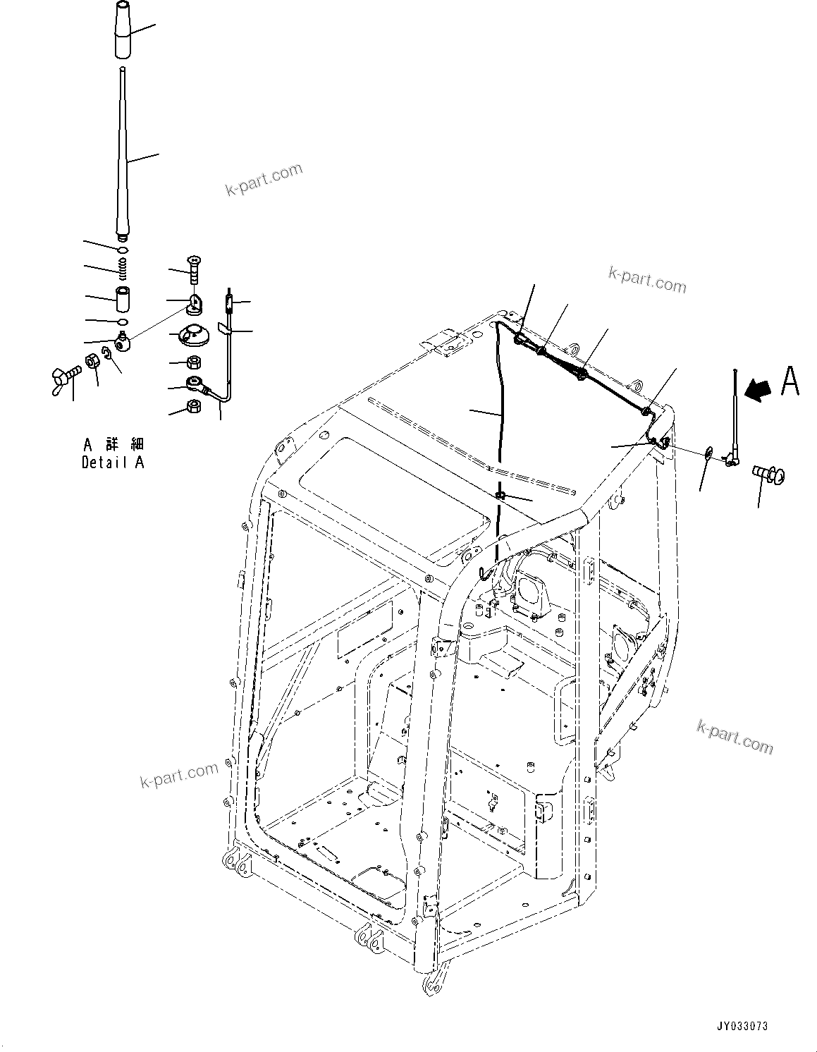 Komatsu parts book diagram for PC25MR-5 S/N 26001-UP: RADIO, ANTENNA(#25001-)