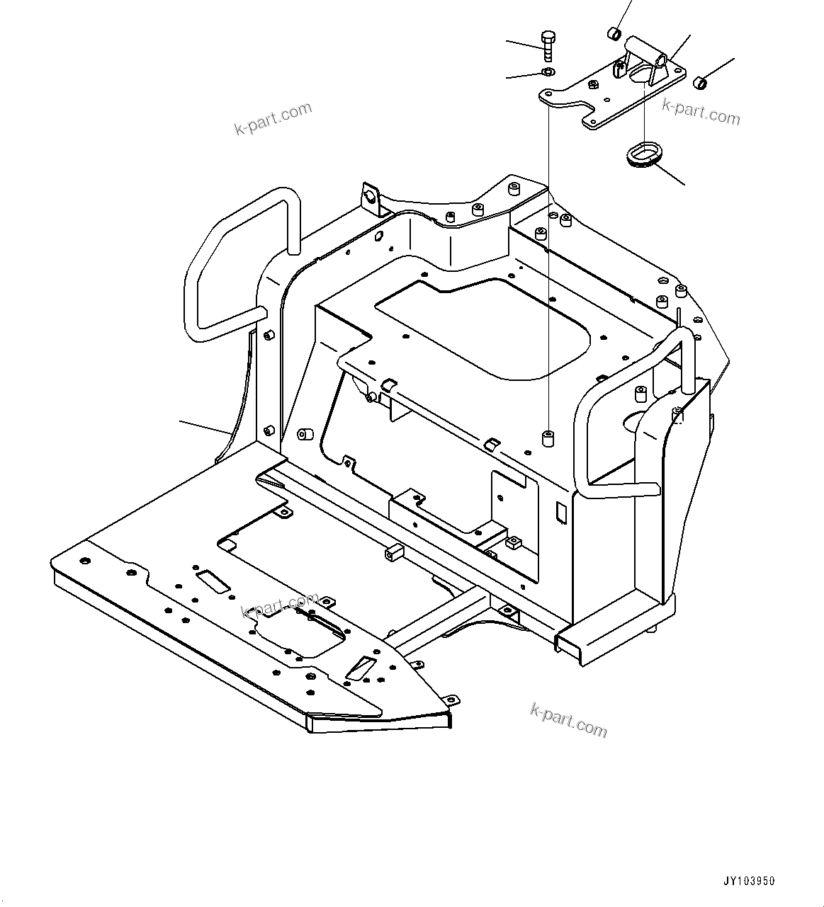 Komatsu parts book diagram for PC25MR-5 S/N 26001-UP: FLOOR FRAME, FLOOR, BASE(#26001-)
