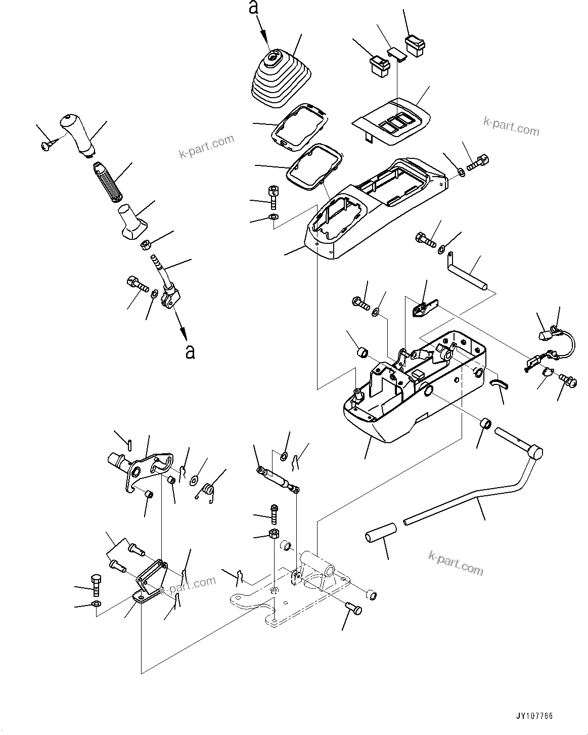 Komatsu parts book diagram for PC25MR-5 S/N 26001-UP: FLOOR FRAME, FLOOR, CONSOLE, L.H.(#26001-)