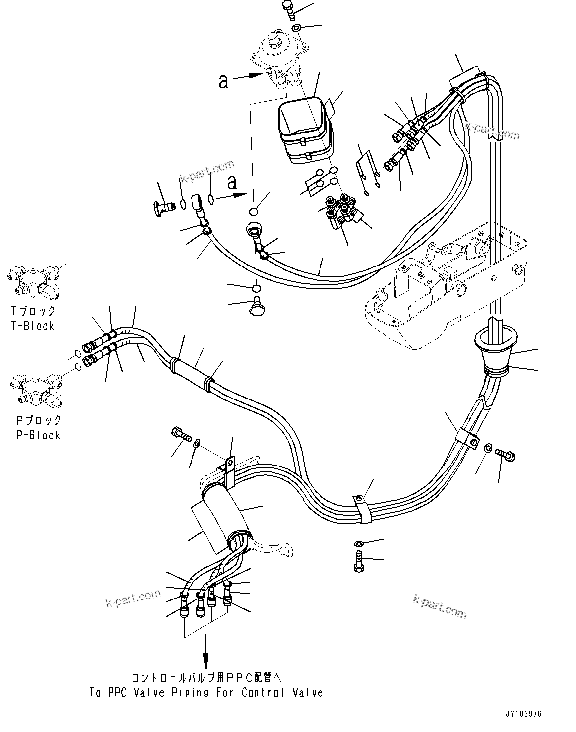 Komatsu parts book diagram for PC25MR-5 S/N 26001-UP: FLOOR FRAME, PPC PIPING, L.H.(#26001-)