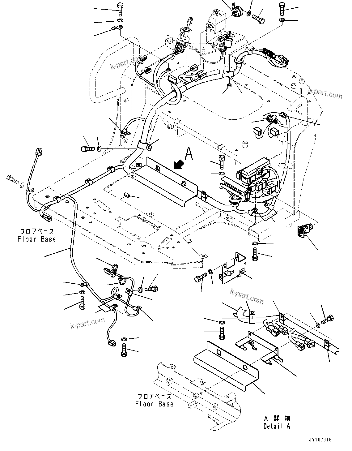 Komatsu parts book diagram for PC25MR-5 S/N 26001-UP: FLOOR FRAME, FLOOR, WIRING HARNESS(#26001-)