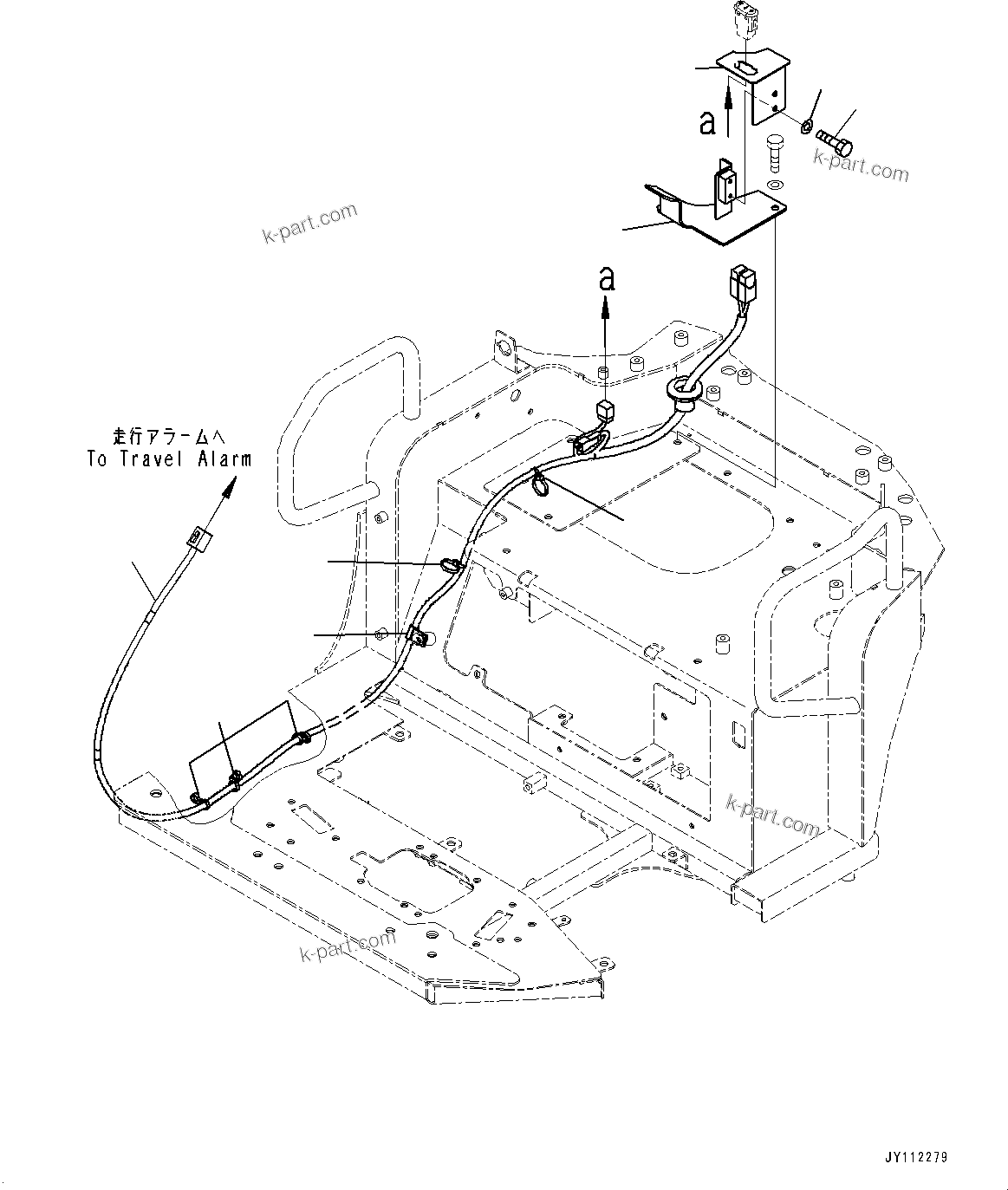 Komatsu parts book diagram for PC25MR-5 S/N 26001-UP: FLOOR FRAME, FLOOR, ALARM CANCEL HARNESS(#26001-)