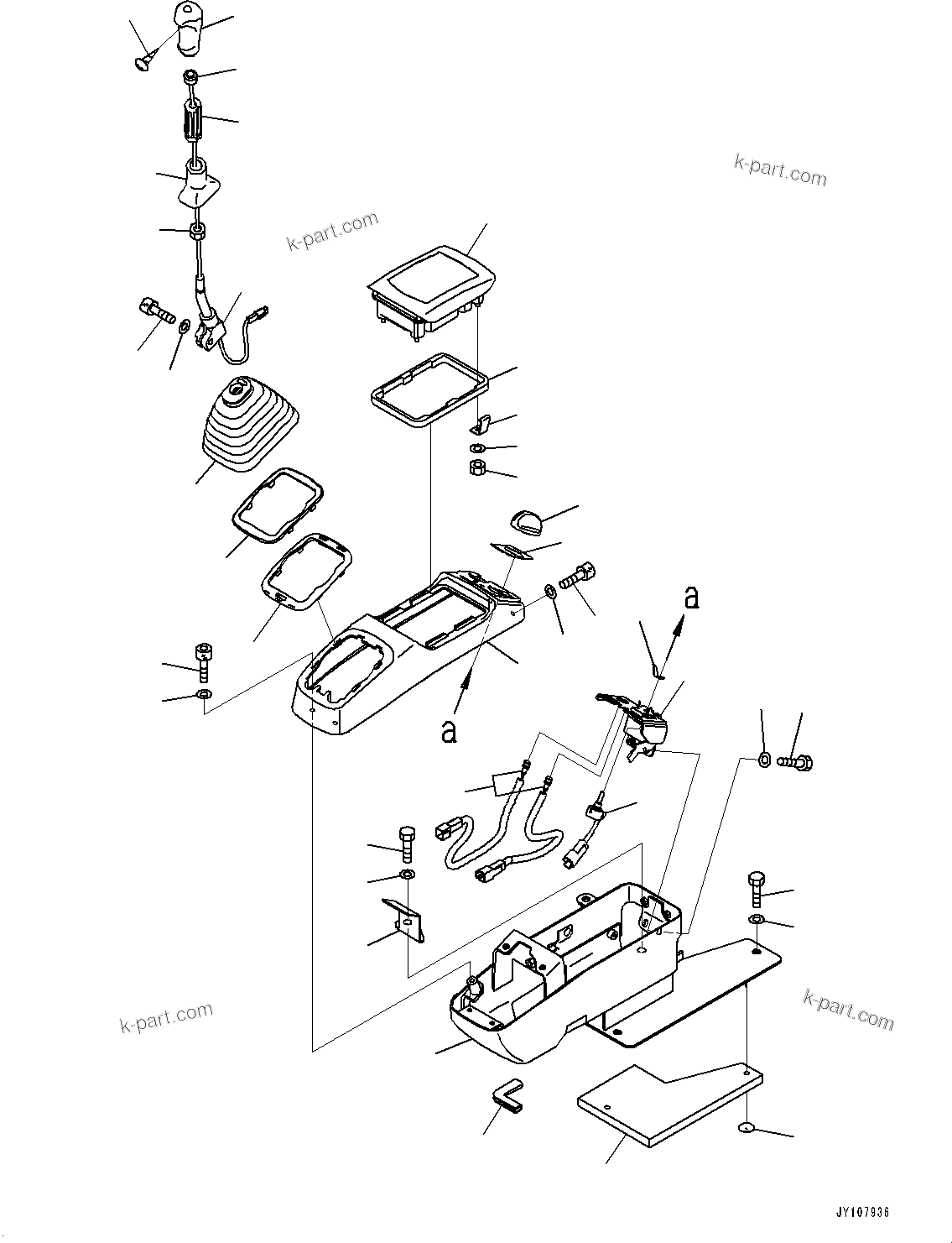 Komatsu parts book diagram for PC25MR-5 S/N 26001-UP: FLOOR FRAME, FLOOR, CONSOLE, R.H. (WITH ARM CRANE)(#26001-)