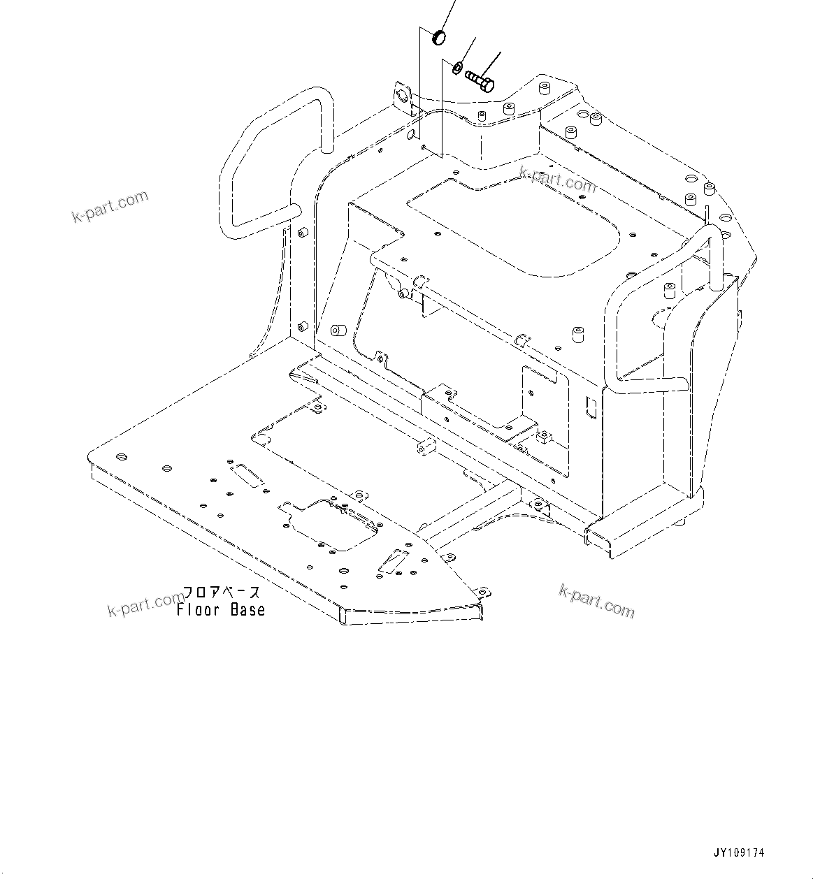 Komatsu parts book diagram for PC25MR-5 S/N 26001-UP: FLOOR FRAME, BLIND PARTS(#26001-)