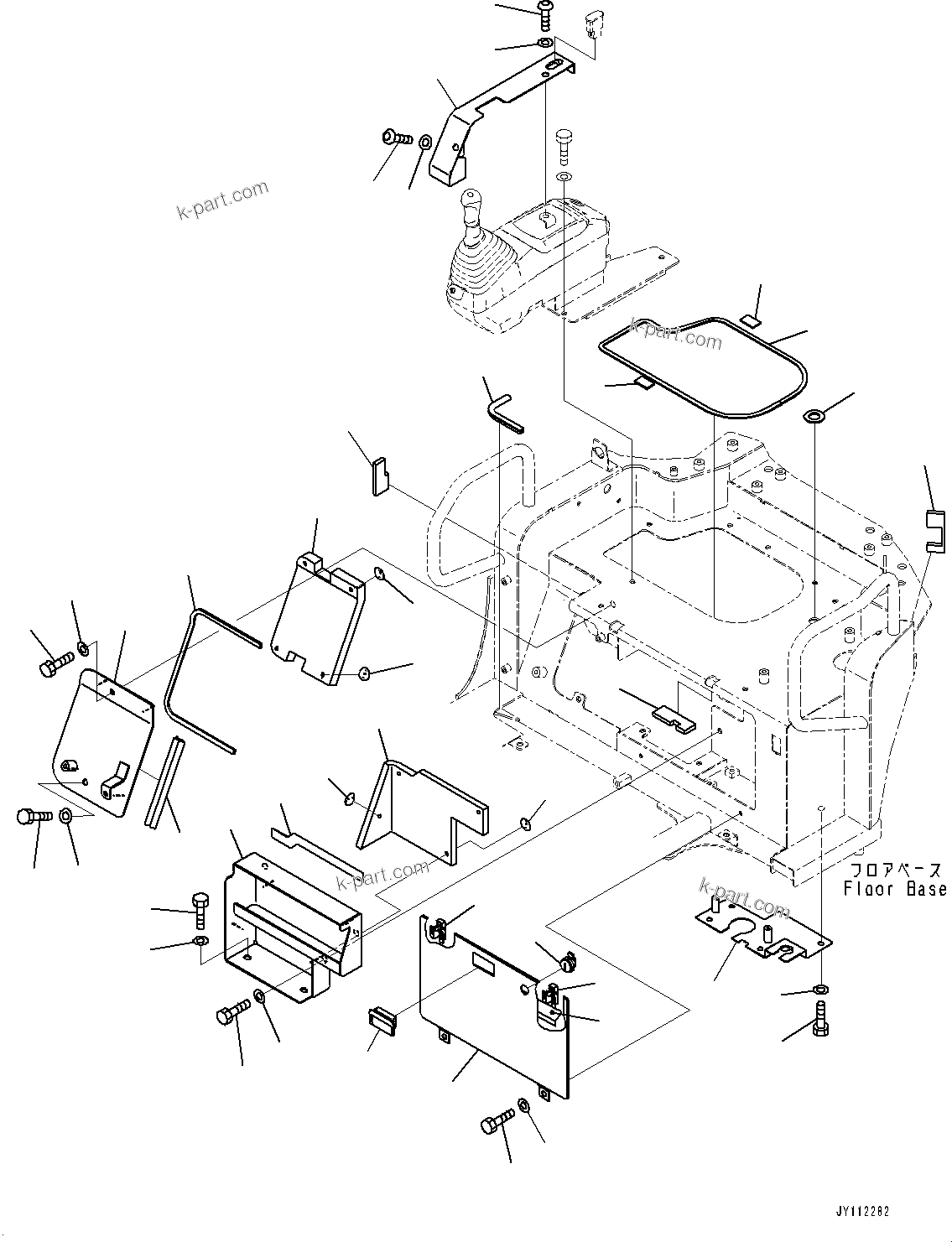 Komatsu parts book diagram for PC25MR-5 S/N 26001-UP: FLOOR FRAME, COVER(#26001-)