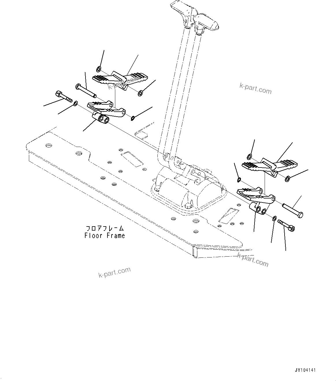 Komatsu parts book diagram for PC25MR-5 S/N 26001-UP: TRAVEL PEDAL, (#25001-)