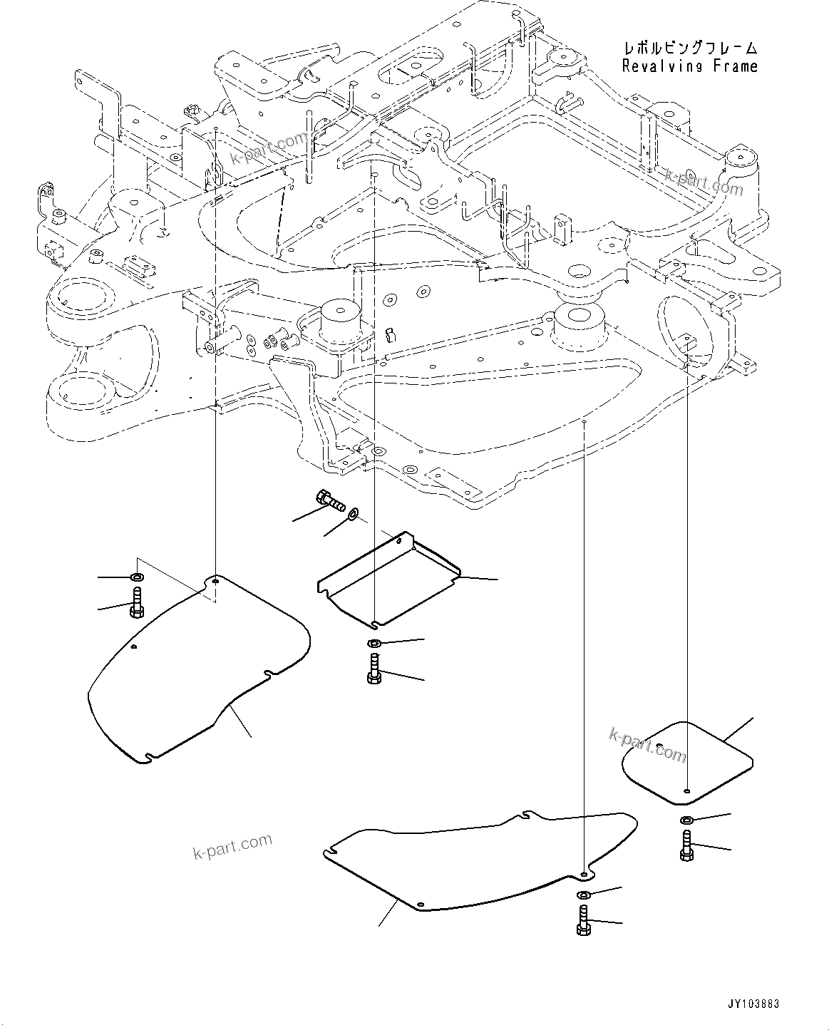 Komatsu parts book diagram for PC25MR-5 S/N 26001-UP: UNDER COVER, (#25001-)