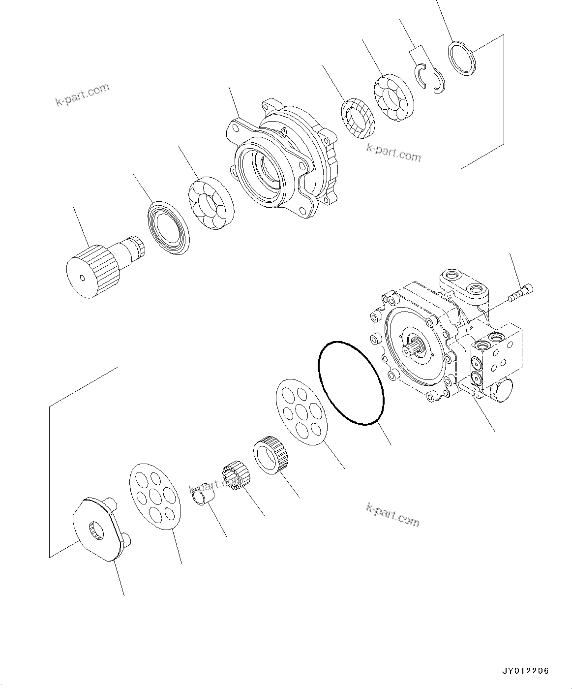 Komatsu parts book diagram for PC25MR-5 S/N 26001-UP: SWING MACHINERY AND MOTOR, INNER PARTS, SWING MOTOR (1/4)(#25001-)