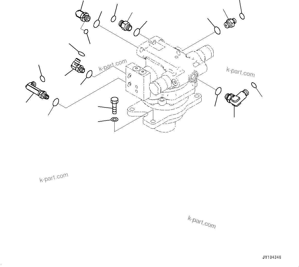 Komatsu parts book diagram for PC25MR-5 S/N 26001-UP: SWING MACHINERY AND MOTOR, MOTOR RELATED PARTS(#25001-)