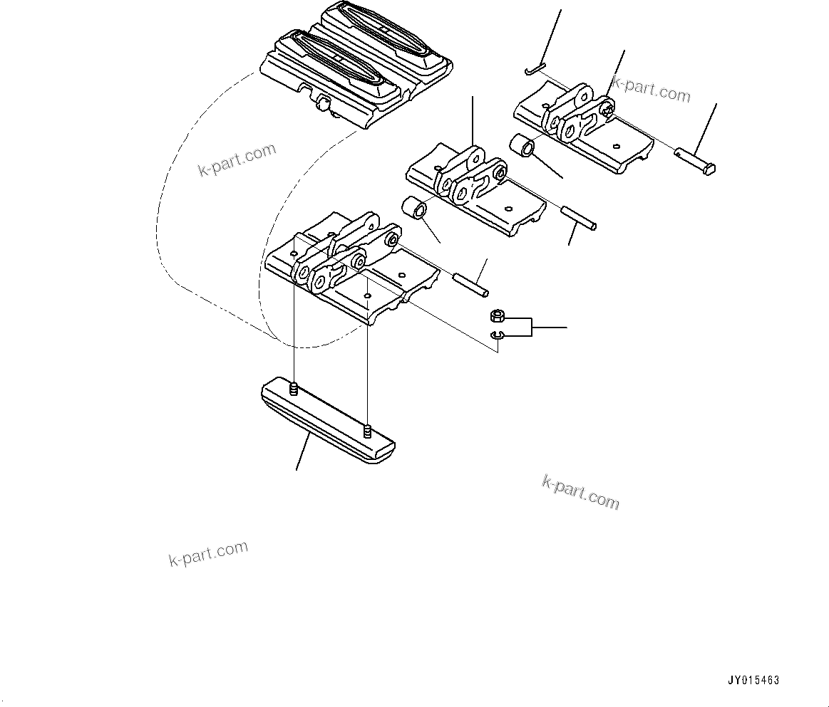 Komatsu parts book diagram for PC25MR-5 S/N 26001-UP: TRACK SHOE ASSEMBLY, TRACK SHOE (ART PAD SHOE, 294MM WIDTH)(#25001-)