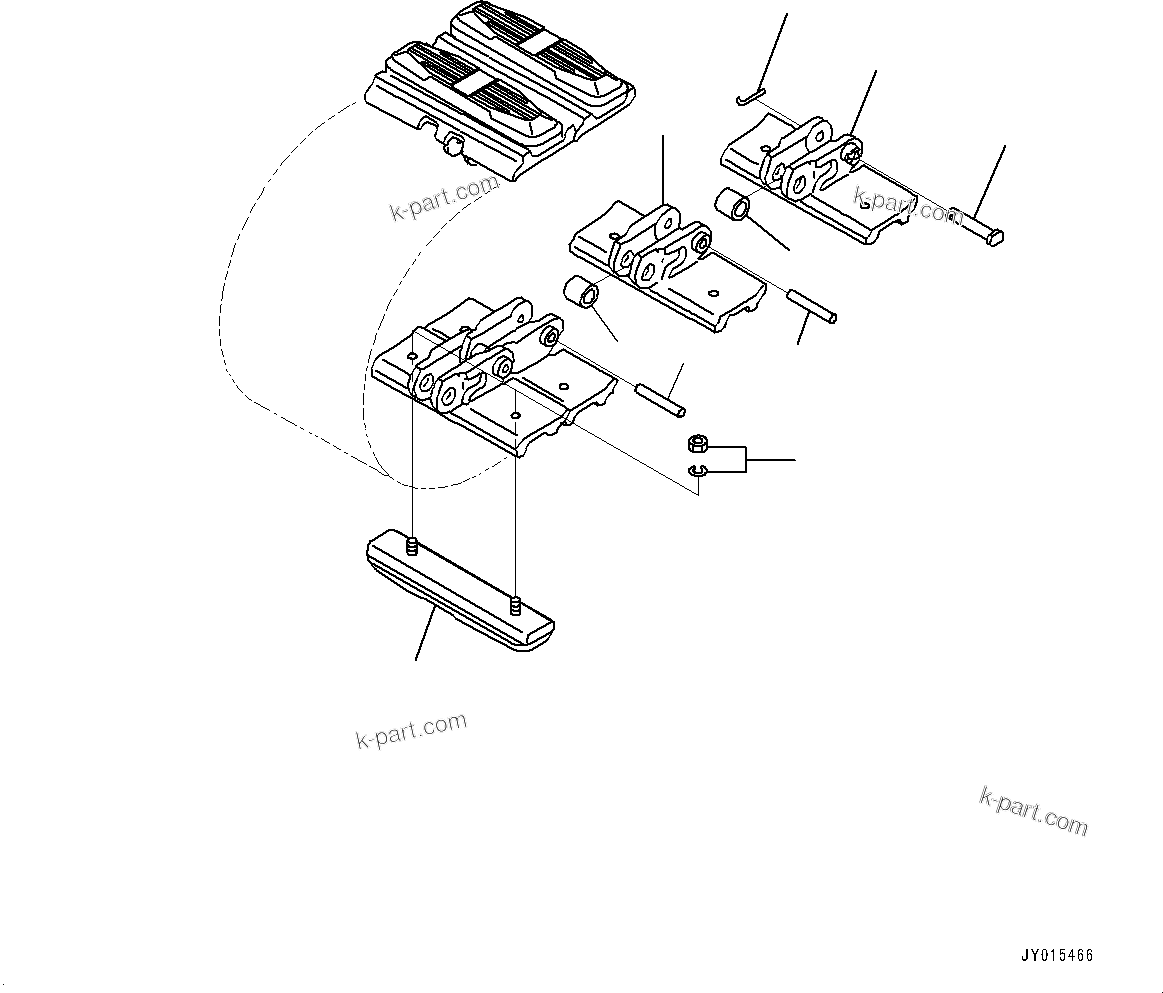 Komatsu parts book diagram for PC25MR-5 S/N 26001-UP: TRACK SHOE ASSEMBLY, TRACK SHOE (CITY PAD SHOE, 295MM WIDTH)(#25001-)