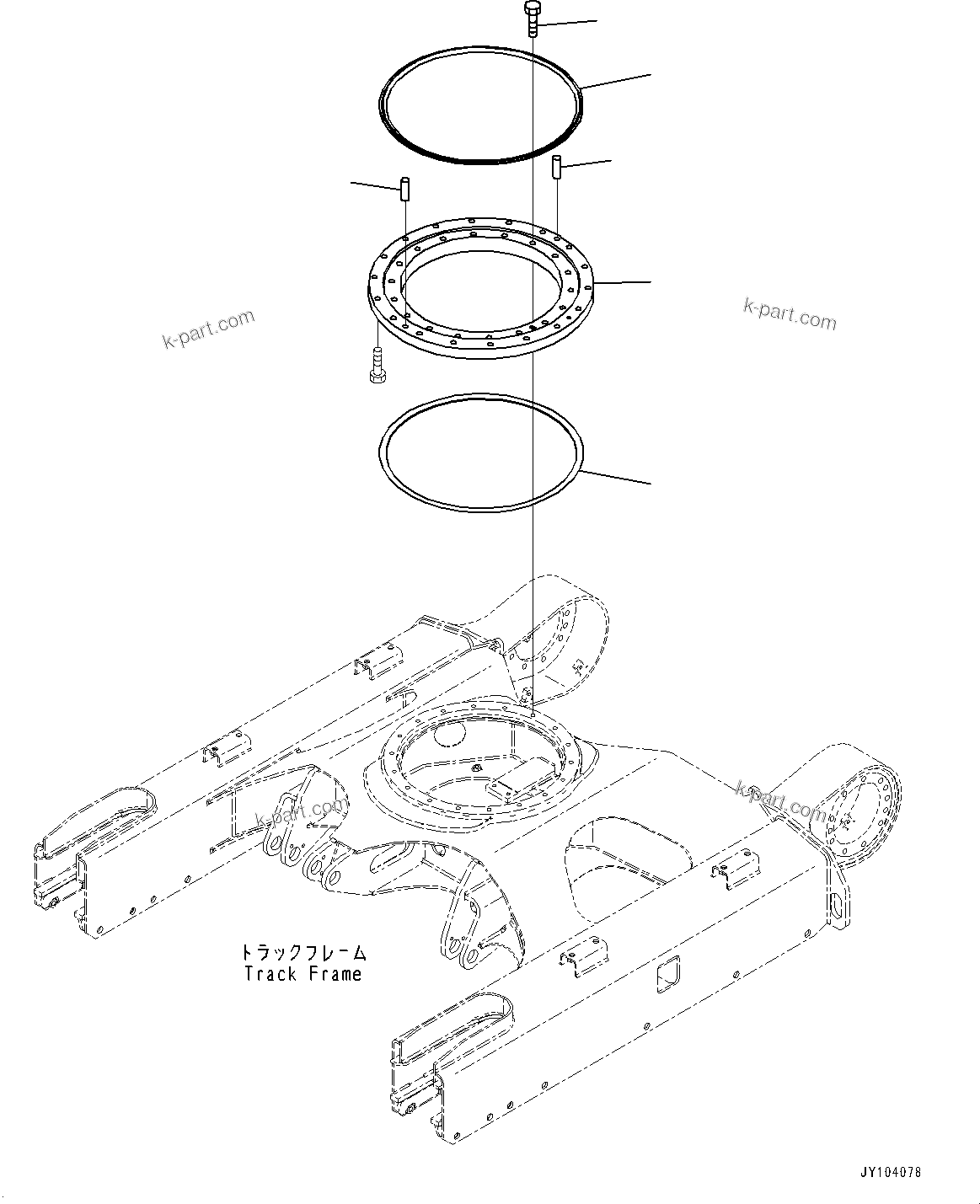 Komatsu parts book diagram for PC25MR-5 S/N 26001-UP: TRACK FRAME, SWING CIRCLE(#25001-)