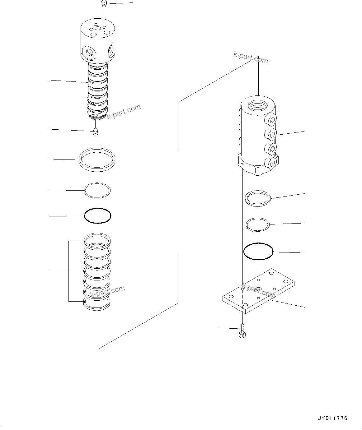 Komatsu parts book diagram for PC25MR-5 S/N 26001-UP: TRACK FRAME, INNER PARTS, SWIVEL JOINT(#25001-)