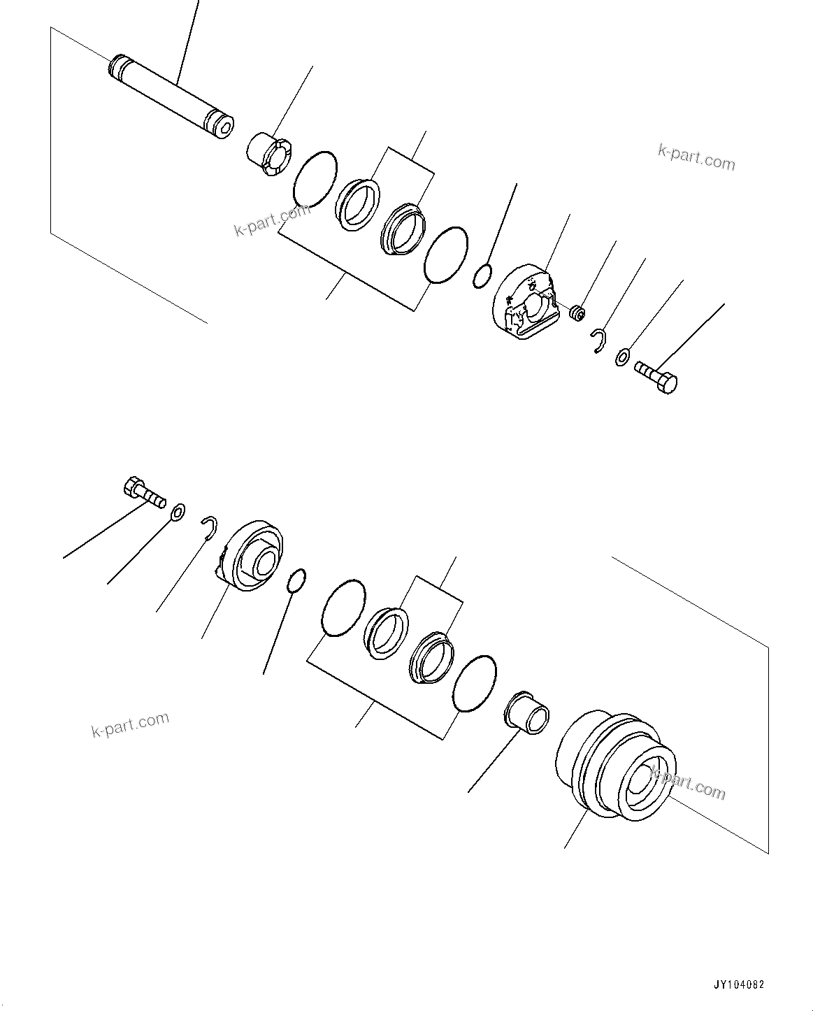 Komatsu parts book diagram for PC25MR-5 S/N 26001-UP: TRACK FRAME, TRACK ROLLER(#25001-)