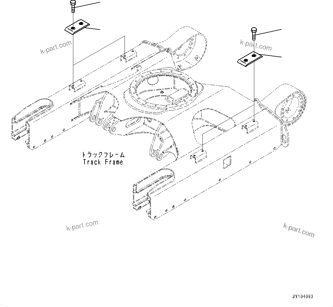 Komatsu parts book diagram for PC25MR-5 S/N 26001-UP: TRACK FRAME, CARRIER PLATE(#25001-)