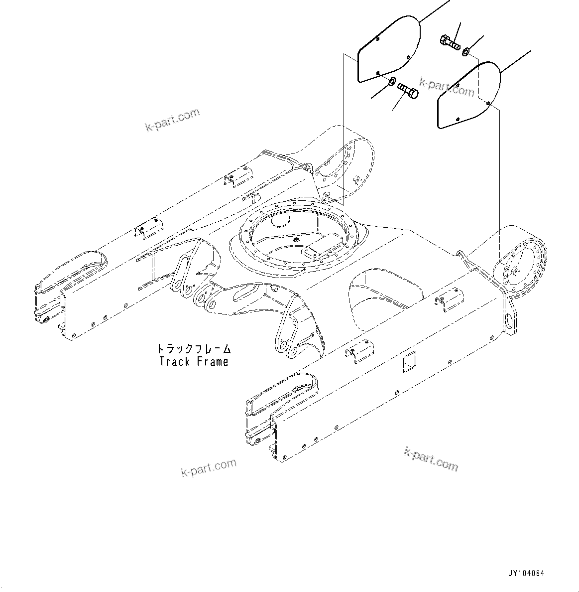 Komatsu parts book diagram for PC25MR-5 S/N 26001-UP: TRACK FRAME, TRACK FRAME COVER (1/2)(#25001-)