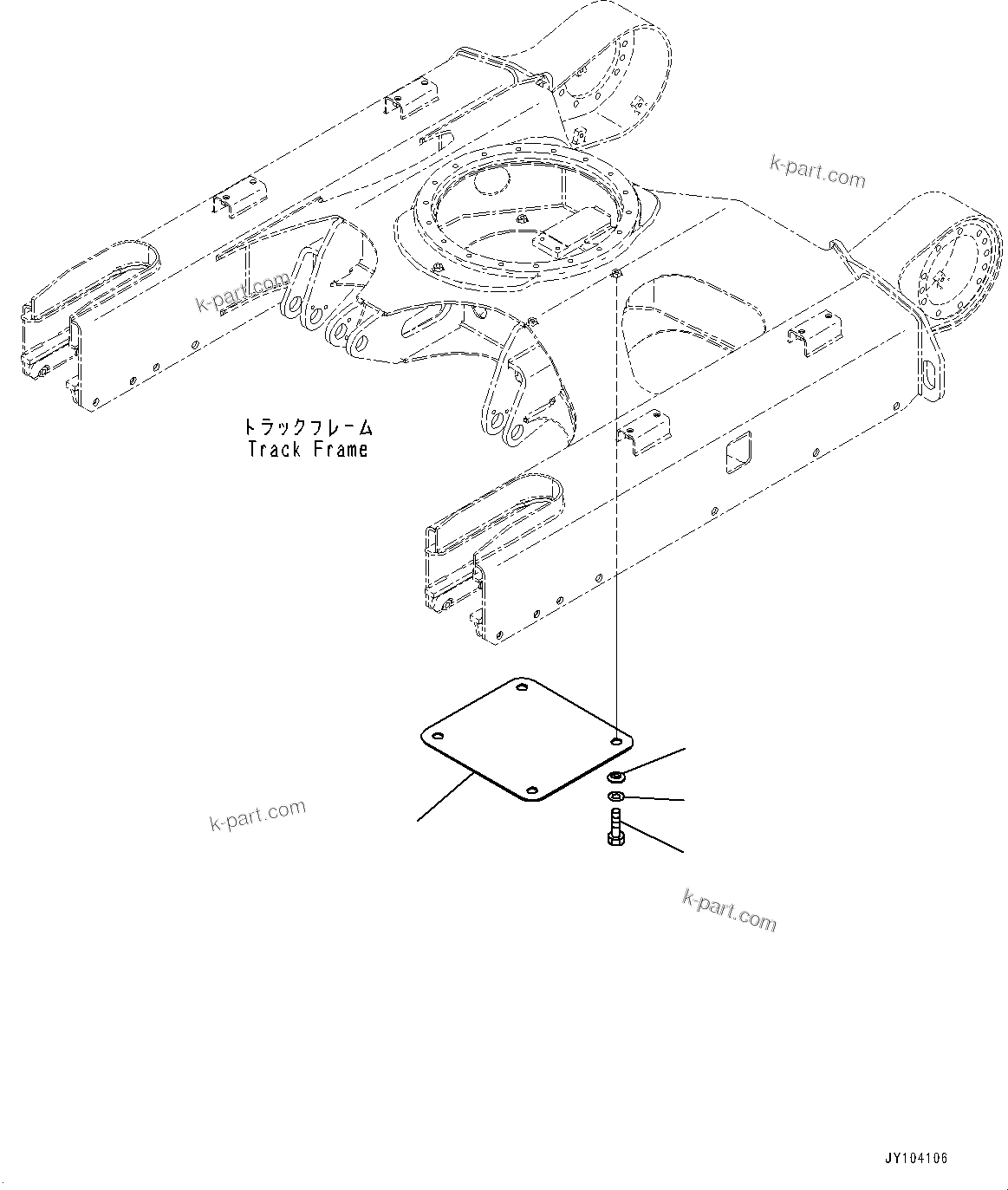 Komatsu parts book diagram for PC25MR-5 S/N 26001-UP: TRACK FRAME, TRACK FRAME COVER (2/2)(#25001-)