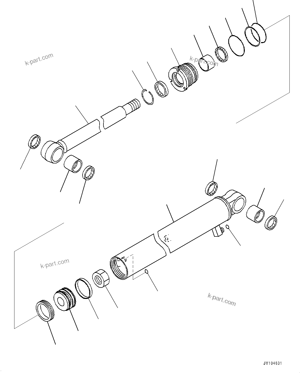 Komatsu parts book diagram for PC25MR-5 S/N 26001-UP: BOOM UNIT, INNER PARTS, ARM CYLINDER(#26001-)