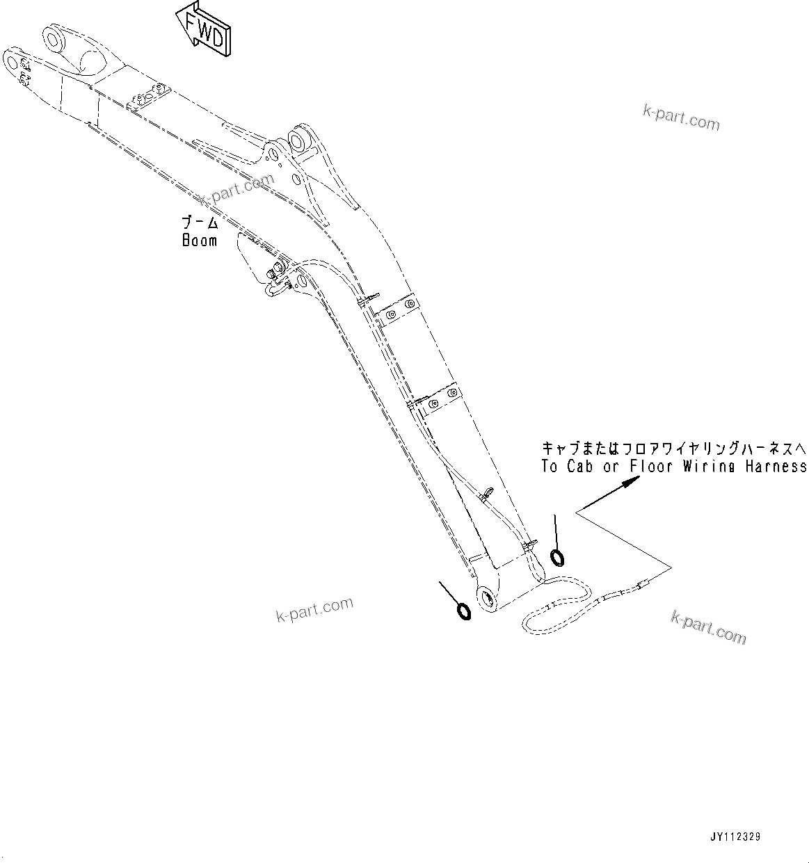Komatsu parts book diagram for PC25MR-5 S/N 26001-UP: BOOM UNIT, SEAL(#26001-)