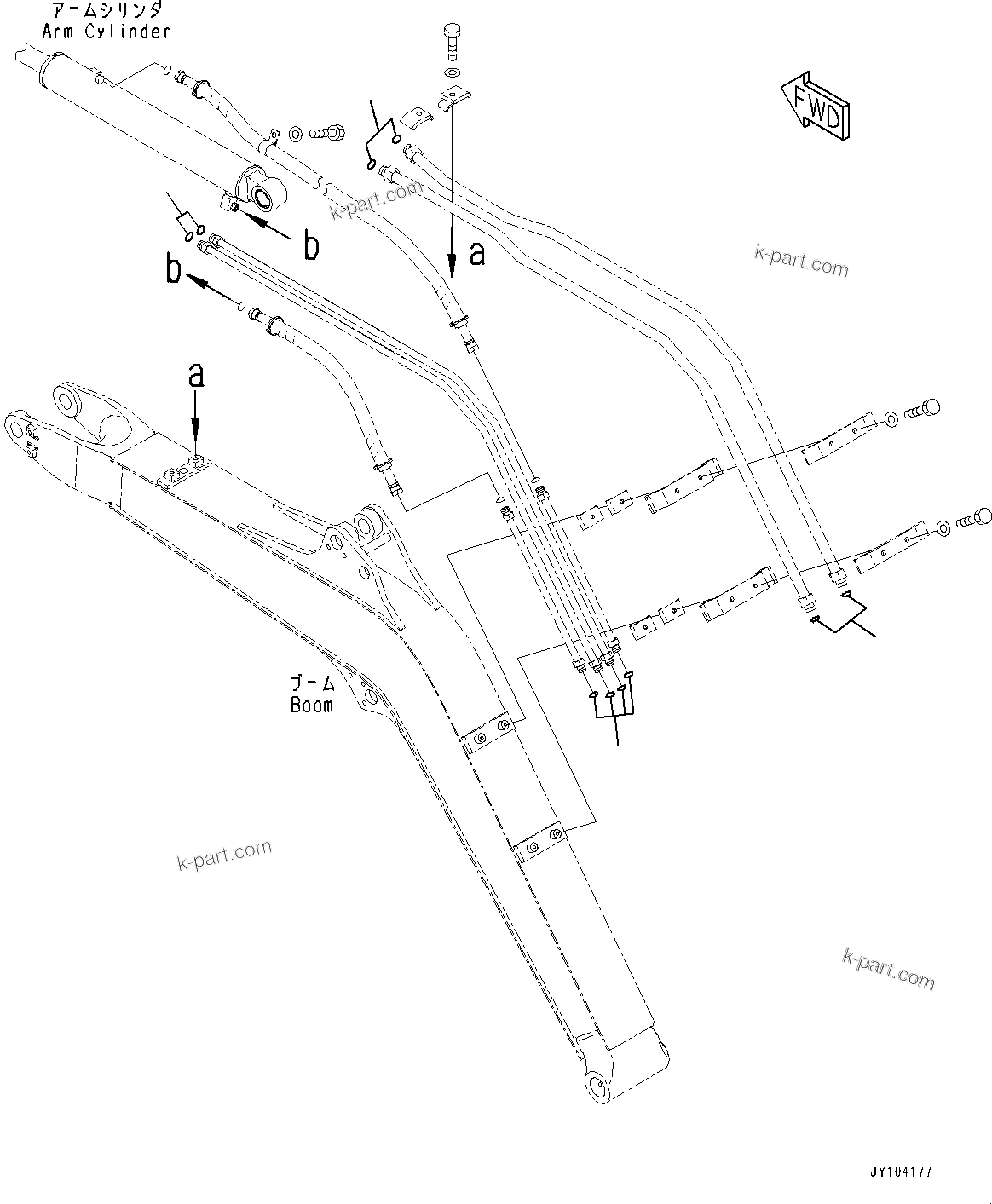 Komatsu parts book diagram for PC25MR-5 S/N 26001-UP: BOOM UNIT, O-RING (1-ATTACHMENT)(#26001-)