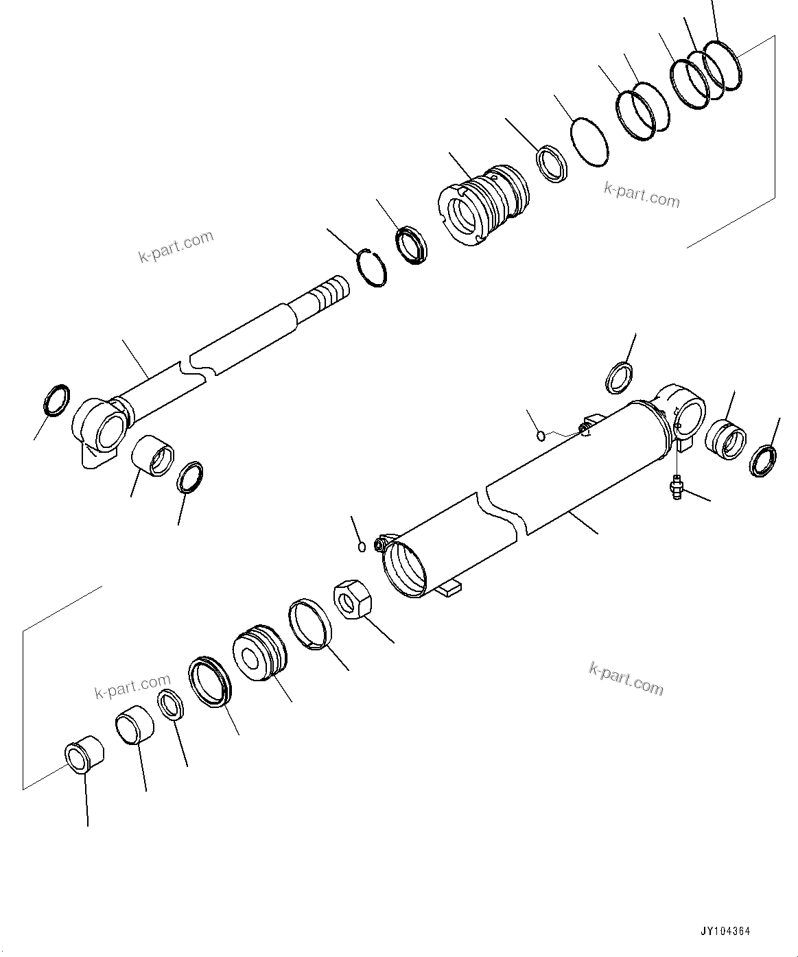 Komatsu parts book diagram for PC25MR-5 S/N 26001-UP: BOOM CYLINDER, INNER PARTS, BOOM CYLINDER(#25001-)