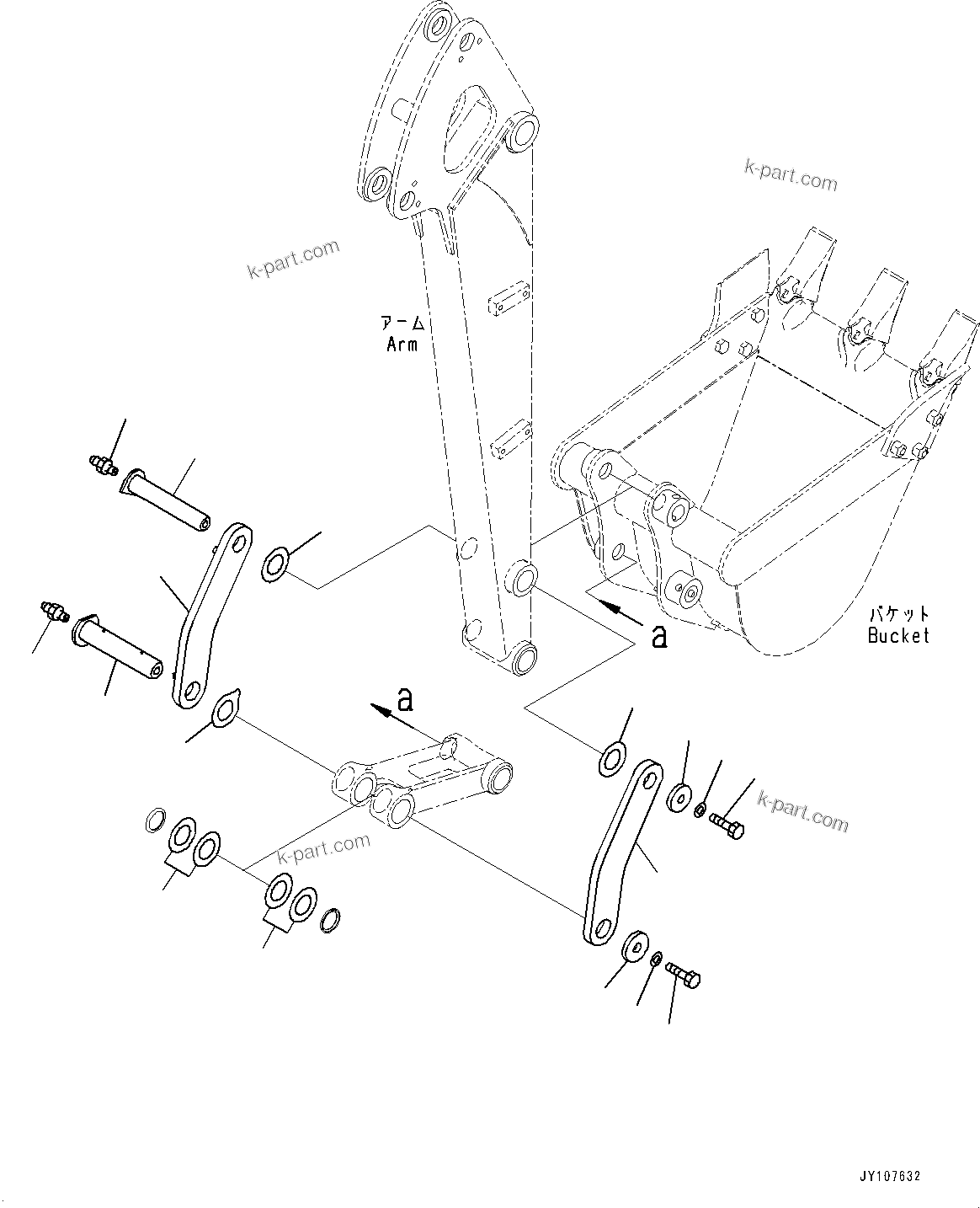 Komatsu parts book diagram for PC25MR-5 S/N 26001-UP: ARM UNIT, BUCKET LINK (ARM CRANE)(#25001-)