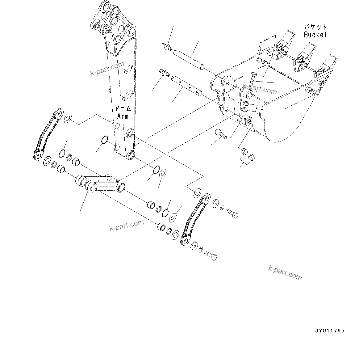 Komatsu parts book diagram for PC25MR-5 S/N 26001-UP: BUCKET PIN, (#25001-)