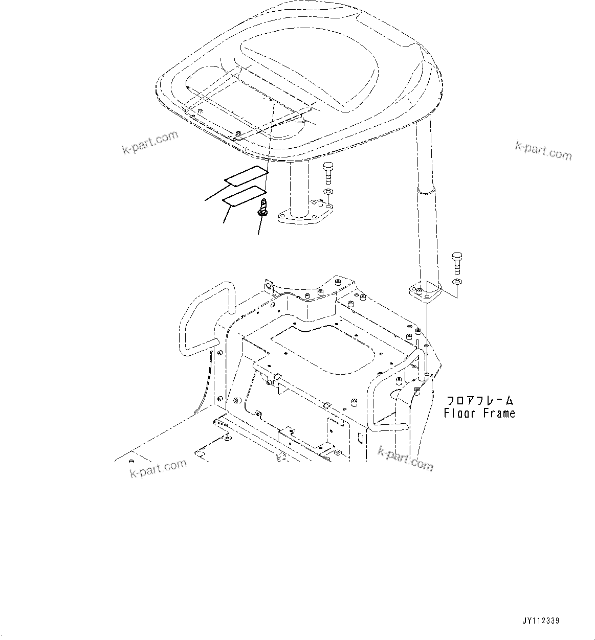 Komatsu parts book diagram for PC25MR-5 S/N 26001-UP: ROPS PLATE, (#26001-)