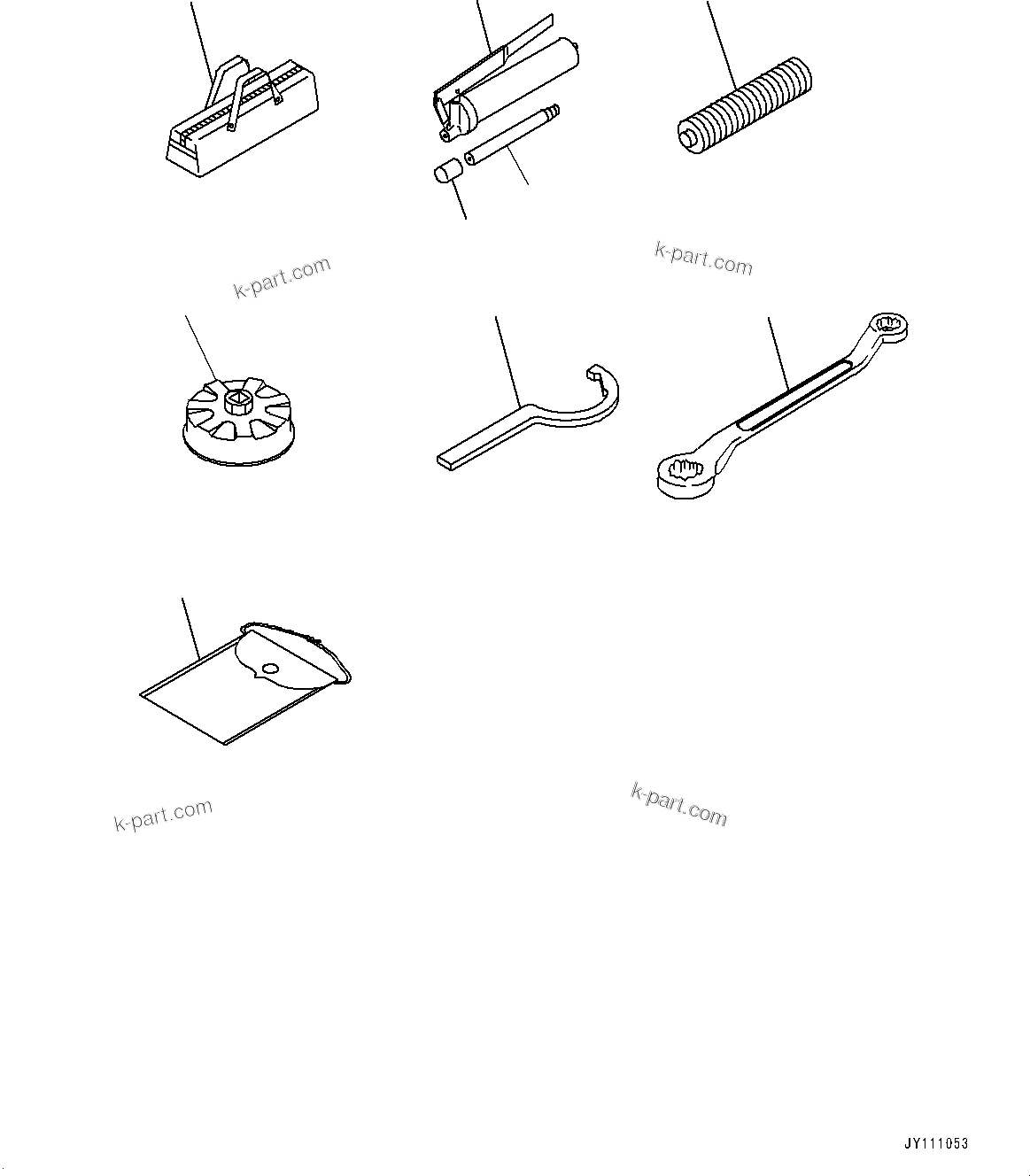 Komatsu parts book diagram for PC25MR-5 S/N 26001-UP: GENERAL TOOL SET, (#25001-25129)