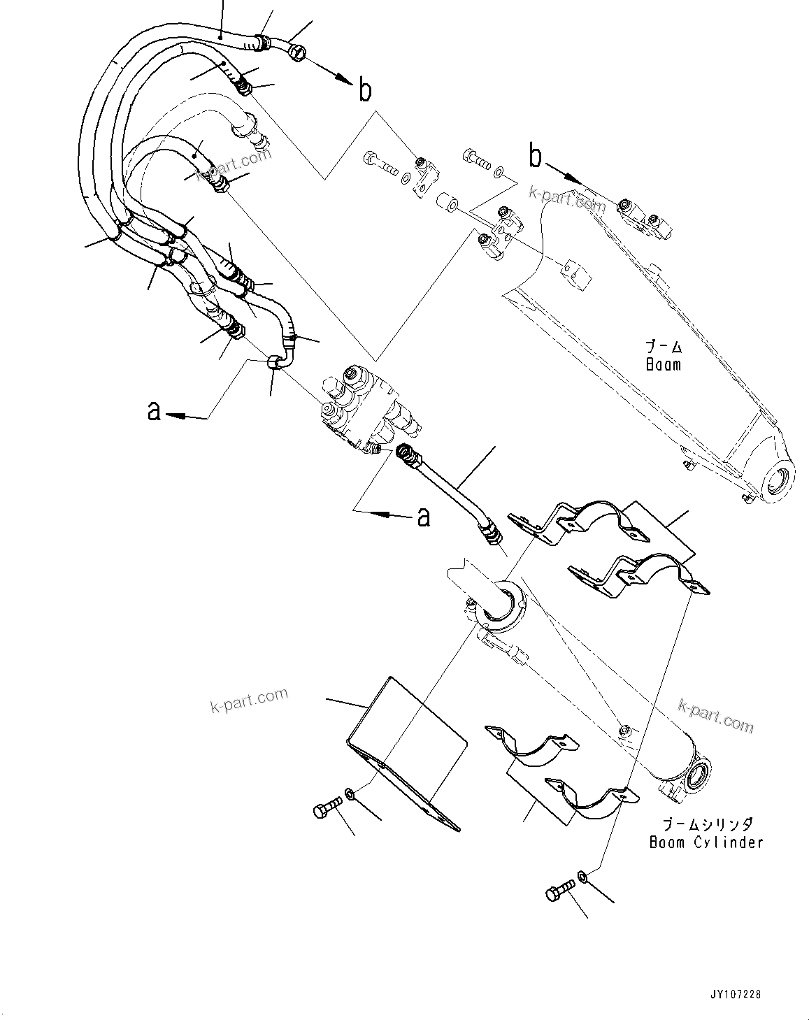 Komatsu parts book diagram for PC25MR-5 S/N 26001-UP: ARM CRANE UNIT, BOOM ANTI-DROP VALVE PIPING(#26001-)