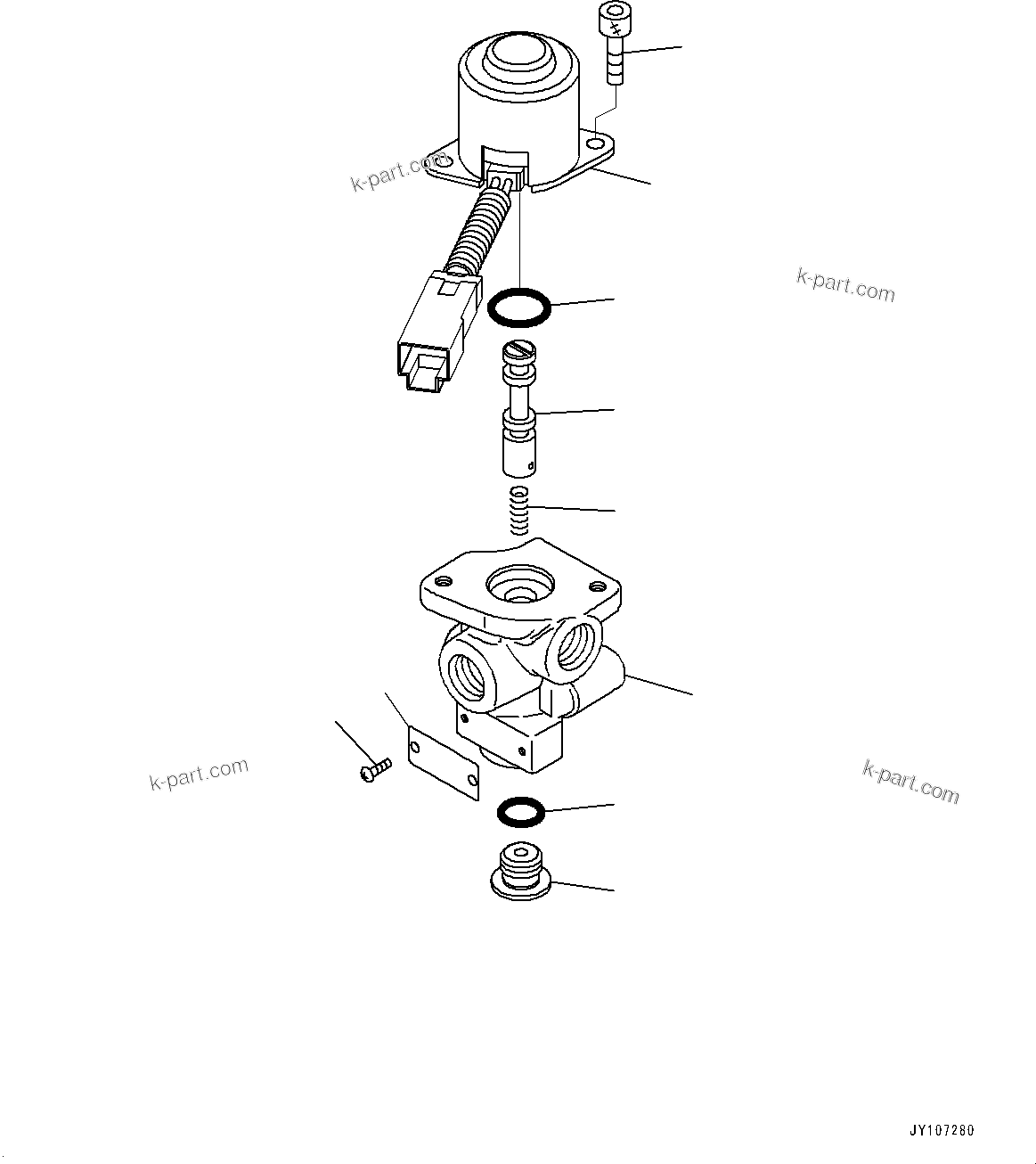 Komatsu parts book diagram for PC25MR-5 S/N 26001-UP: ARM CRANE UNIT, INNER PARTS, SOLENOID VALVE(#26001-)