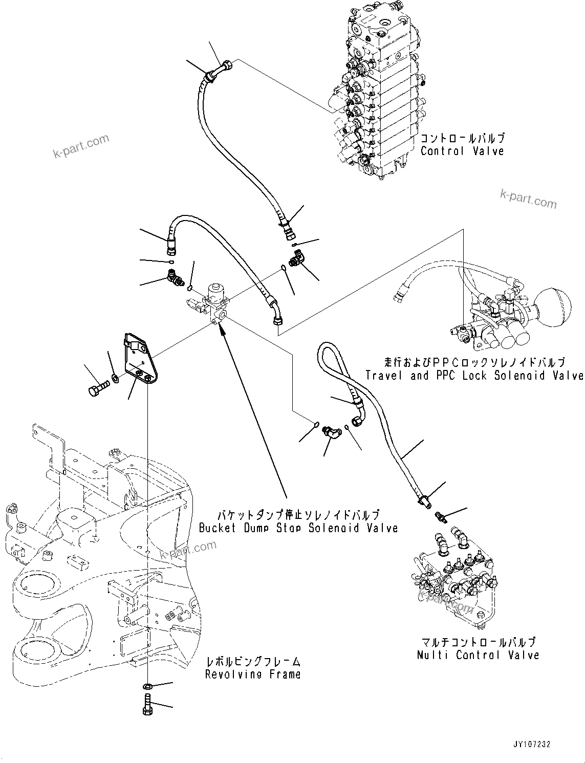 Komatsu parts book diagram for PC25MR-5 S/N 26001-UP: ARM CRANE UNIT, SOLENOID VALVE RELATED PARTS(#26001-)