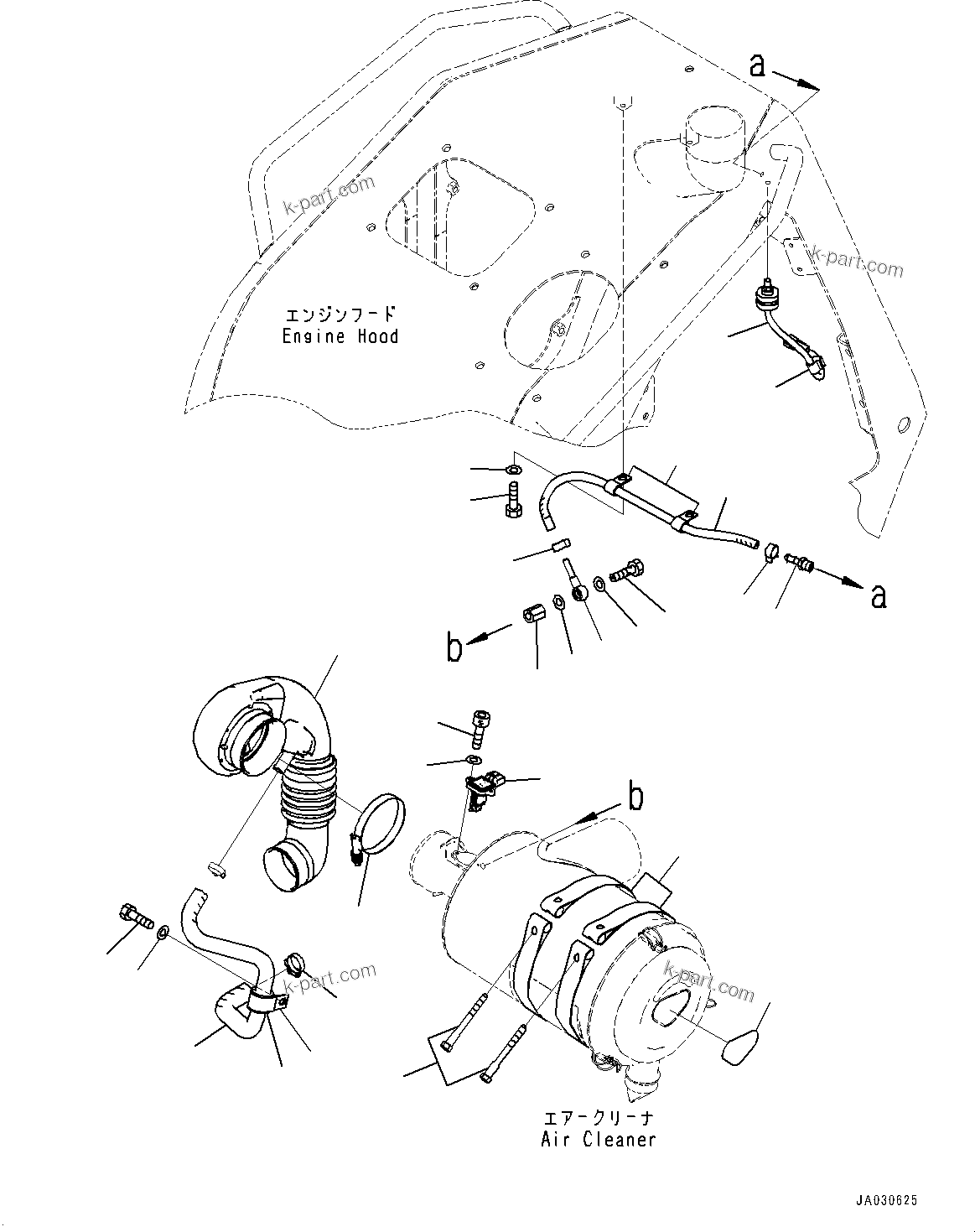 Komatsu parts book diagram for D39PXI-24 S/N 110001-UP: AIR CLEANER, AIR CLEANER PIPING(#95001-)