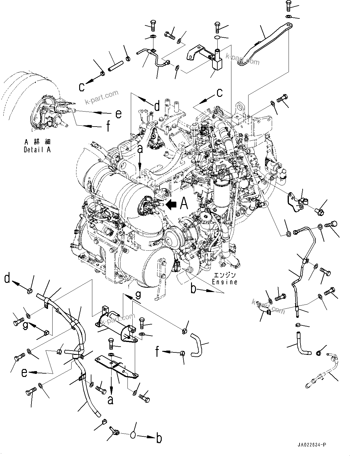 Komatsu parts book diagram for D39PXI-24 S/N 110001-UP: ENGINE RELATED PARTS, (#95001-)