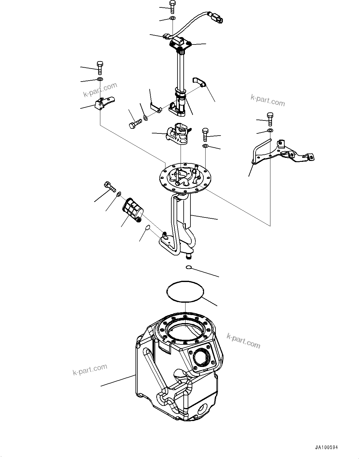 Komatsu parts book diagram for D39PXI-24 S/N 110001-UP: DEF TANK, TANK AND STRAINER(#95994-101904)