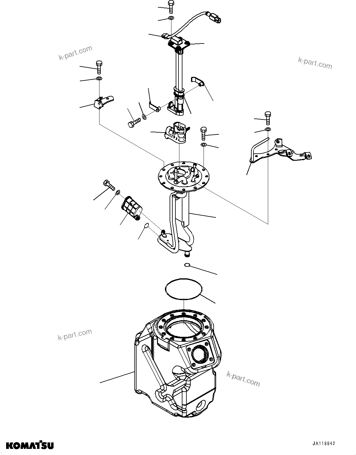 Komatsu parts book diagram for D39PXI-24 S/N 110001-UP: DEF TANK, TANK AND STRAINER(#101905-)