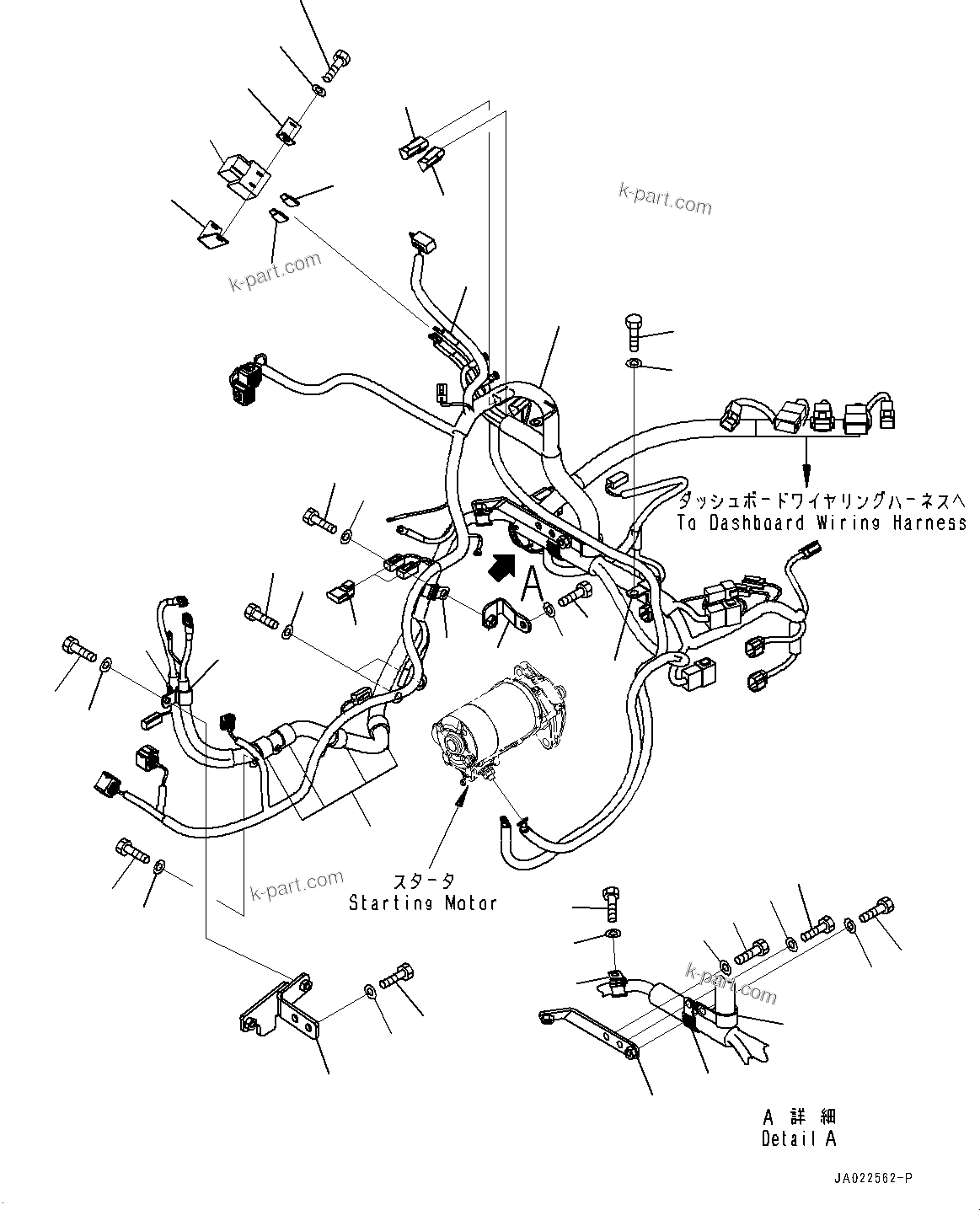 Komatsu parts book diagram for D39PXI-24 S/N 110001-UP: ELECTRIC WIRING HARNESS, ENGINE WIRING HARNESS(#100001-)