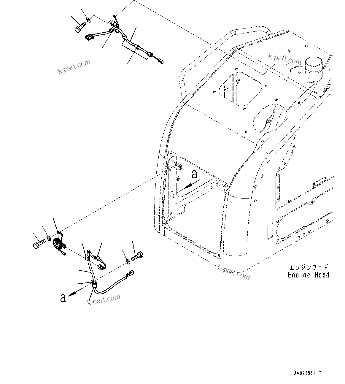 Komatsu parts book diagram for D39PXI-24 S/N 110001-UP: ELECTRIC WIRING HARNESS, HORN(#100001-)