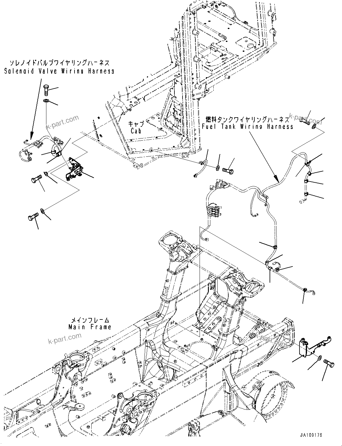 Komatsu parts book diagram for D39PXI-24 S/N 110001-UP: ELECTRIC WIRING HARNESS, MOUNTING (4/4)(#100001-)