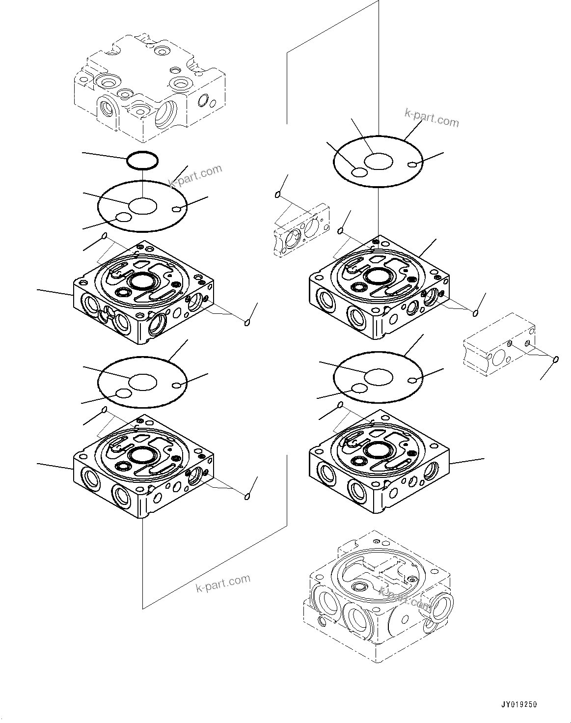 Komatsu parts book diagram for D39PXI-24 S/N 110001-UP: CONTROL VALVE, 4-VALVE (1/9)(#95001-)