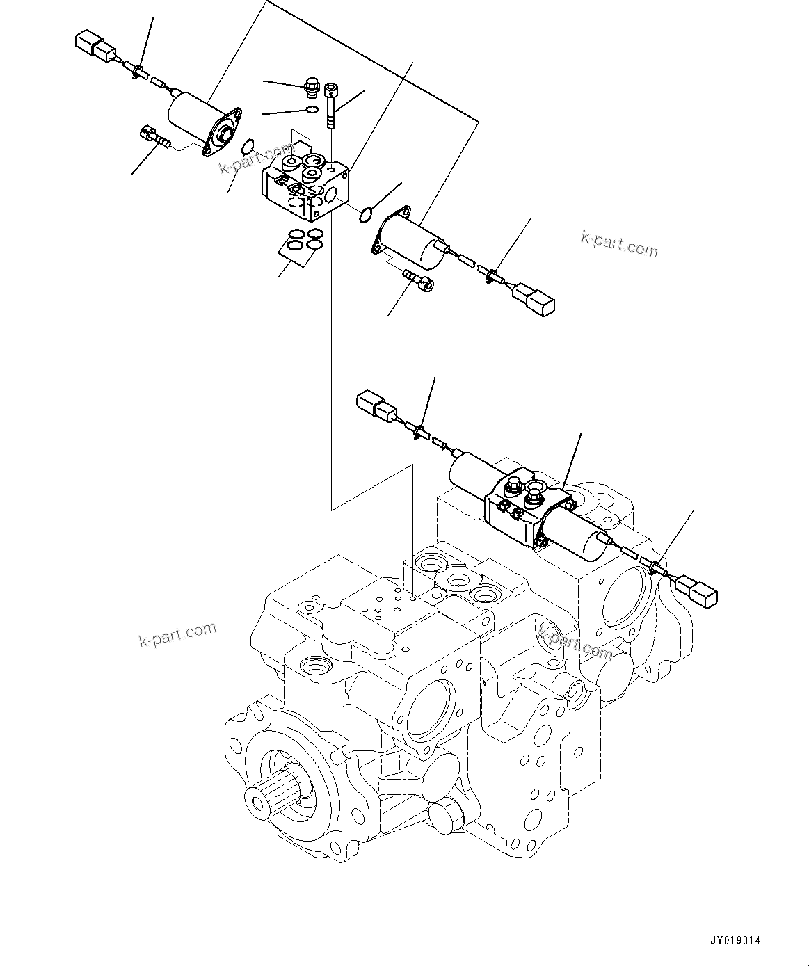 Komatsu parts book diagram for D39PXI-24 S/N 110001-UP: HYDRAULIC PUMP, HST PUMP (11/11)(#100001-)