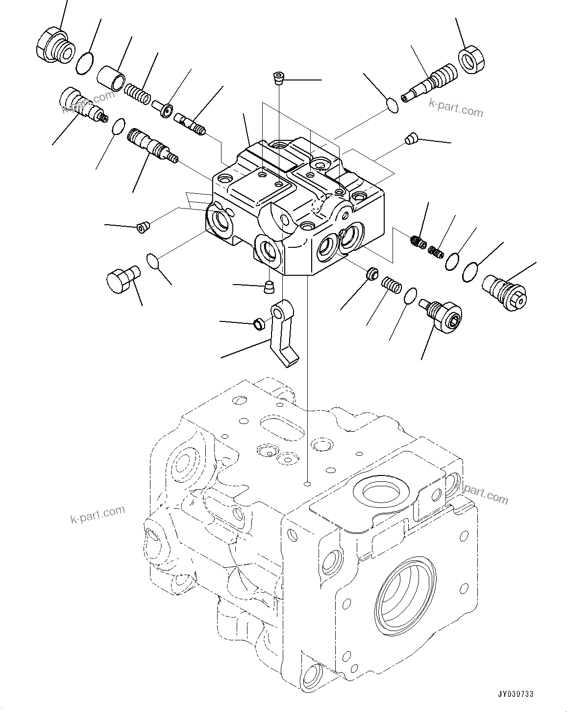 Komatsu parts book diagram for D39PXI-24 S/N 110001-UP: HYDRAULIC PUMP, PISTON PUMP (3/4)(#100001-)