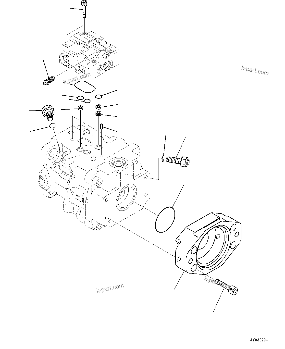 Komatsu parts book diagram for D39PXI-24 S/N 110001-UP: HYDRAULIC PUMP, PISTON PUMP (4/4)(#100001-)